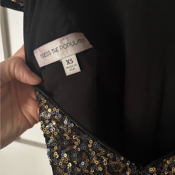 Dress the Population Black and Gold Sequin Backless Dress - Picture 5 of 5